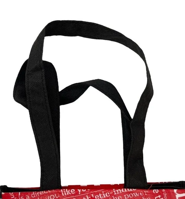 Lululemon Friends are More Important Than Money Shopping Tote Bag Red Black - Image 12