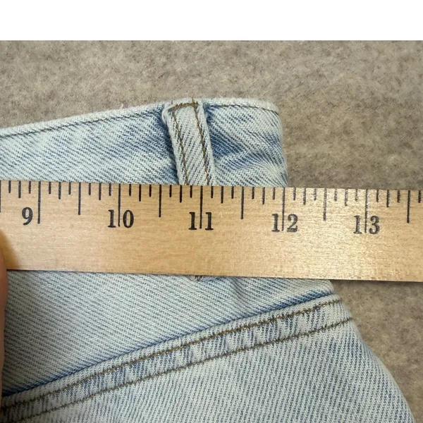 PacSun 90s Boyfriend Patchwork High Rise Jeans Light Wash Raw Hem Size 24 Y2K‎ - Image 11