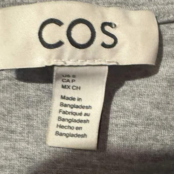 COS CLEAN CUT REGULAR T-SHIRT in Gray Marl size small - Image 3