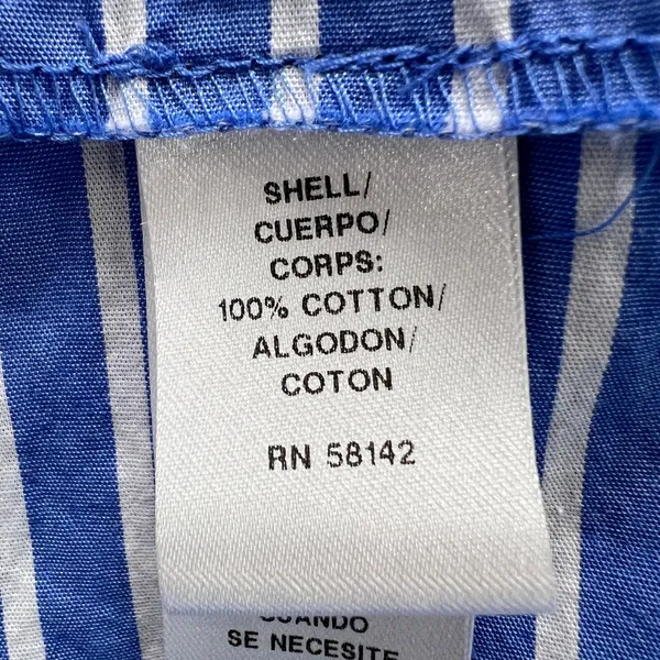 Ivy + Blu Striped‎ Shirt Dress Fit & Flare handkerchief hem Cotton Blue White 10 - Image 5