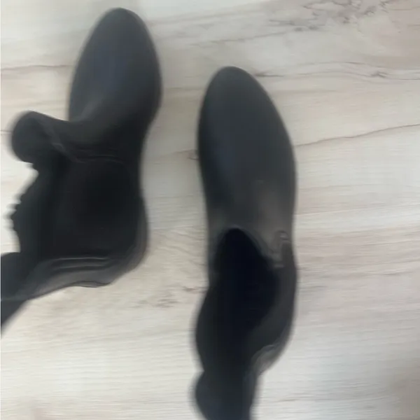 Jeffrey Campbell Black Chelsea Rain Boot with Blue Insole - Image 2