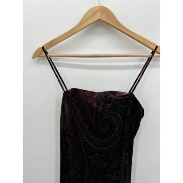 Womens Y2K Velvet Paisley Maxi Dress‎ Size 6 Whimsigoth Dark Romantic Goth - Image 4