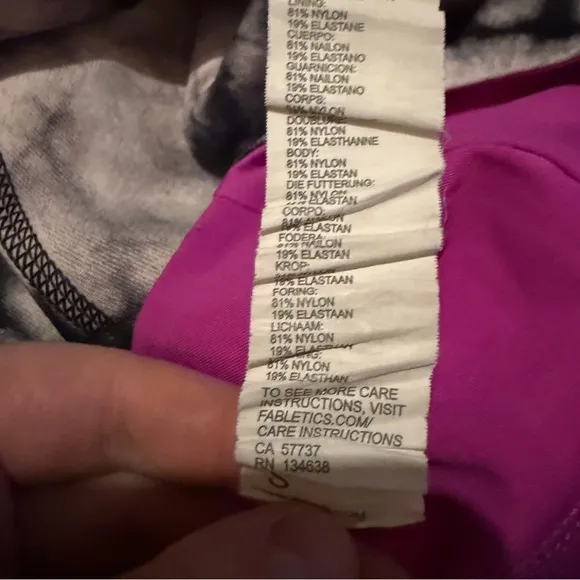 Fabletics Harlow Reversible Medium Impact Sports Bra Sz S Tie Dye Bright‎ Pink - Image 8