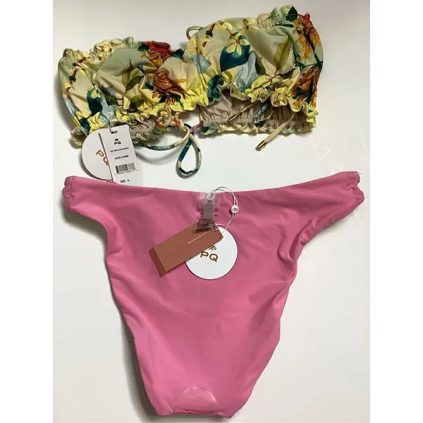 New. Pilyq/PQ oasis ruched reversible bikini. L-top/M-bottom. Retails $156 - Image 13
