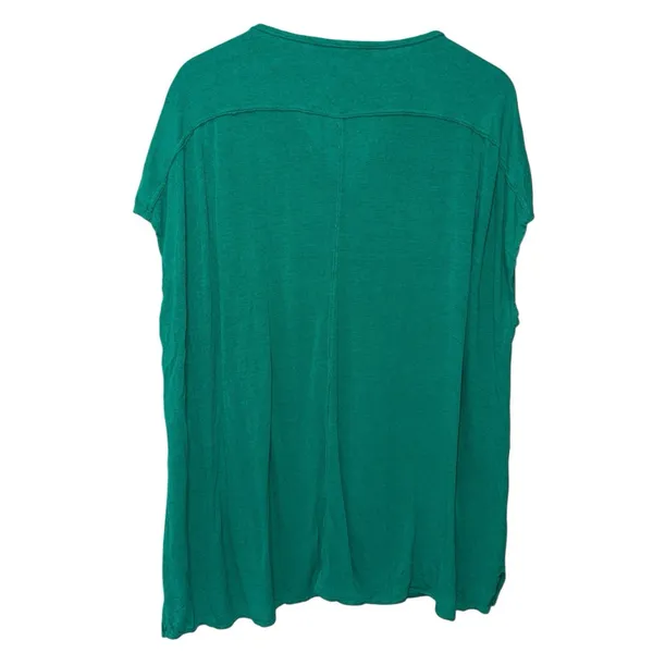 Free People Beach Henley Oversized Tunic‎ Top XS Boho Linen Blend Green Coastal - Image 2