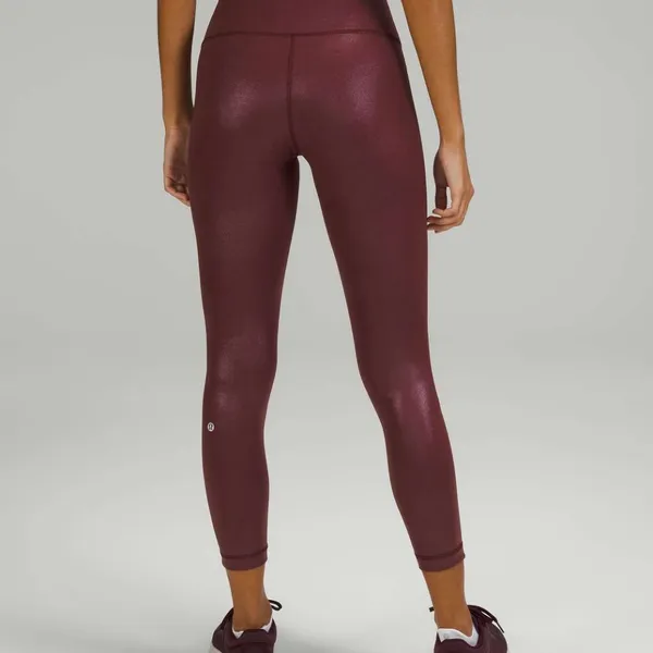 Lululemon Wunder Train High-Rise Tight 25" *Foil Radiate Red Merlot Size 10 $118 - Image 3