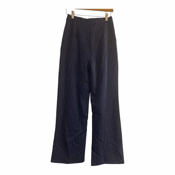 ✨Commense Pinstripe Pleated Wide-Leg Navy Sz XS Pants✨ - Image 6