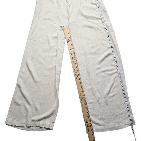 Blenca Viscose Linen Blend Wide Leg Pants Womens Medium Beige - Image 2