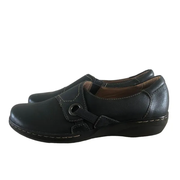 Clarks Navy Blue‎ Evianna Comfort Loafer Shoes 8 - Image 3