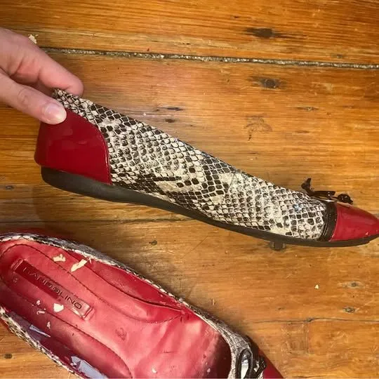 Bandolino Red Snakeskin Ballet Flats - Image 5