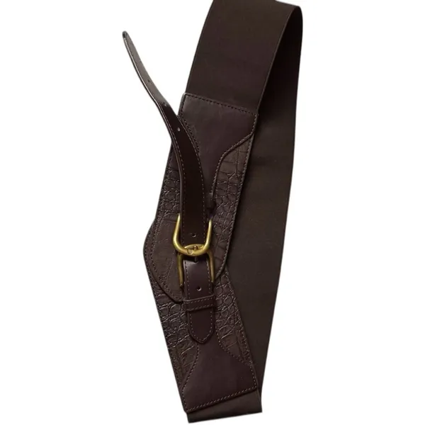 Old Navy Women Fashion Statement Brown and Rustic Buckle Belt L/XL - Image 3