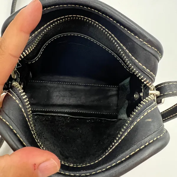 Vintage Coach Bellini Zip Bag Black Leather Purse - Image 4
