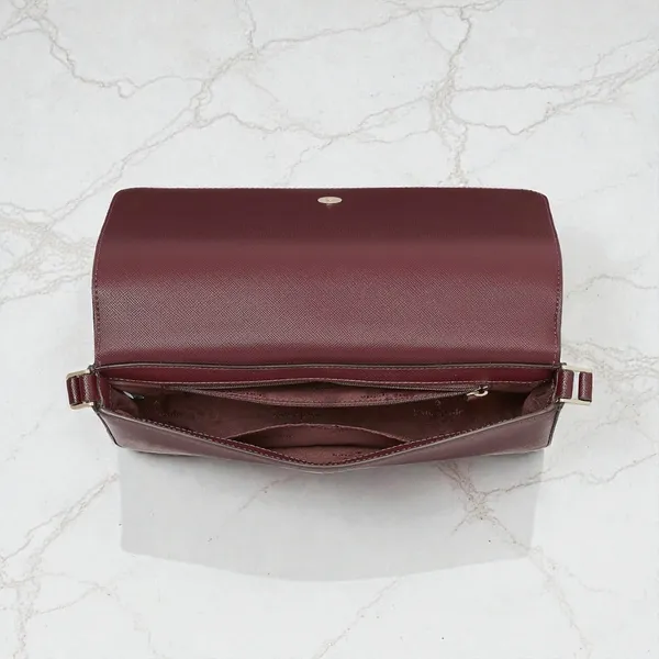 Kate Spade Staci Flap Shoulder Bag Purse in Grenache Leather KF371 - Image 5
