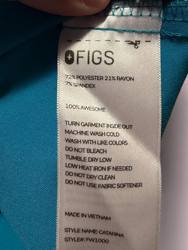 Figs Teal Catarina Technical Collection Medical Scrub Top - Image 4