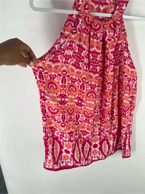 Lucy & Laurel Pink Floral Halter Neck Sleeveless‎ Top - Image 5