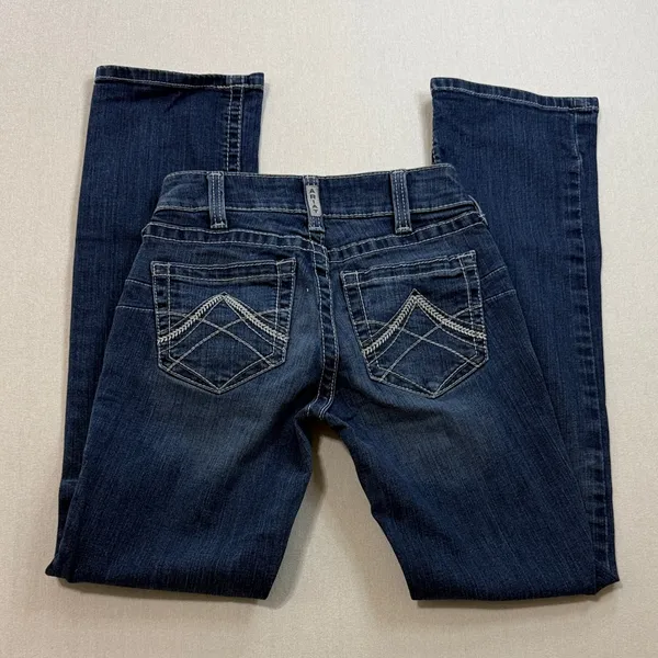 Ariat Indigo Straight Leg Jeans with Embroidered Back Pockets - Image 2