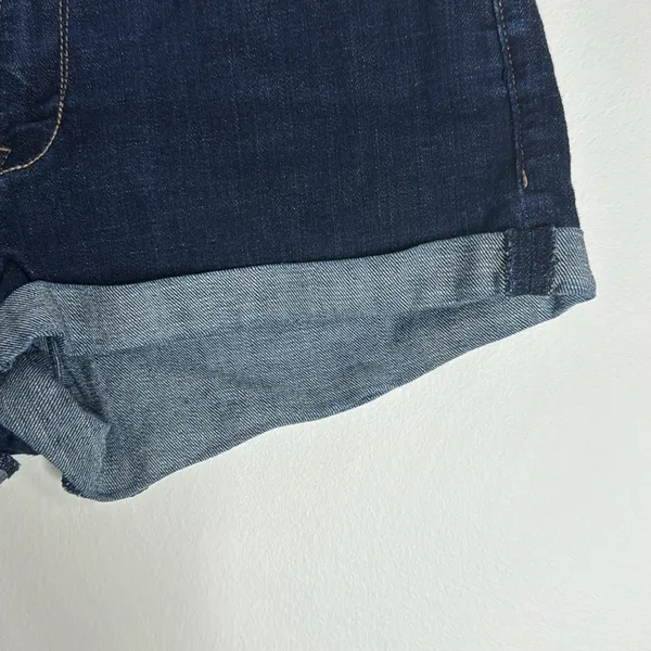 Abercrombie & Fitch Women’s Low Rise Jean Shorts Dark Wash Roll Cuffs Size 12 - Image 3