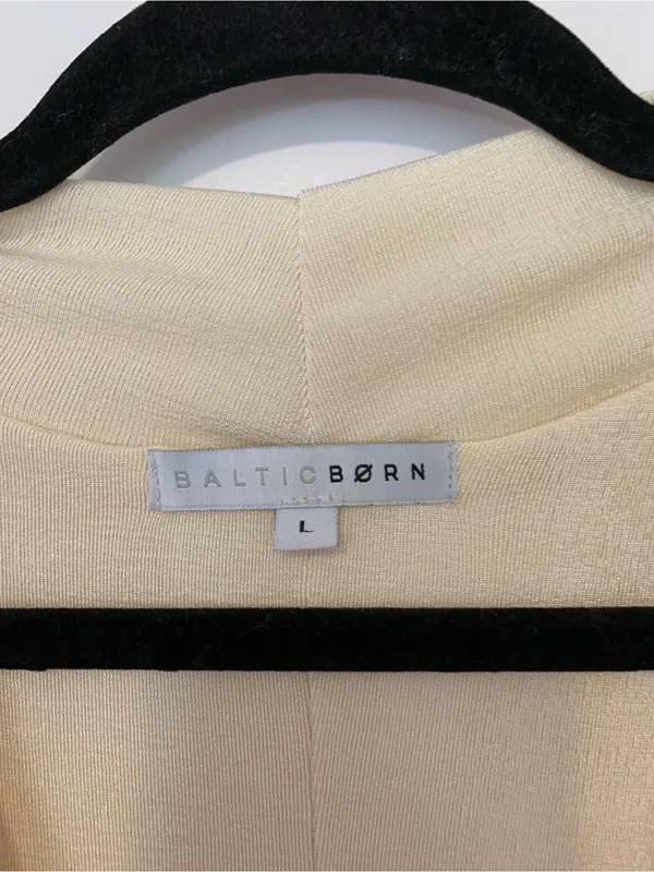 Baltic Born Pierce Shimmer Cream Long-Sleeve Gown with Side Slit - Image 5