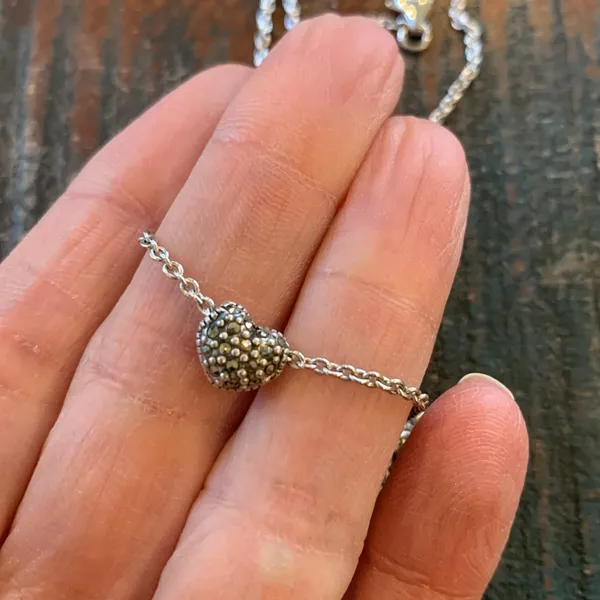 Sterling silver rhinestone heart (2 - Image 4