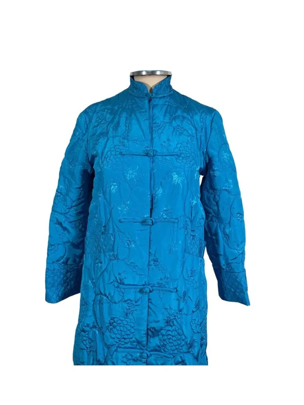 Vintage Oriental Qipao Tang Cheongsam Long Coat Size 34 US Small - Image 5