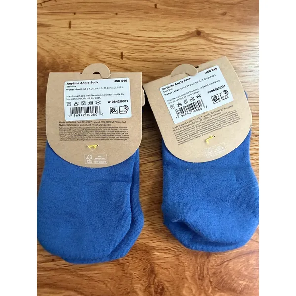 NWT Allbirds Anytime Ankle Sock 2 Pack Basin Blue Sustainable Knit Small US 5-7 - Image 2