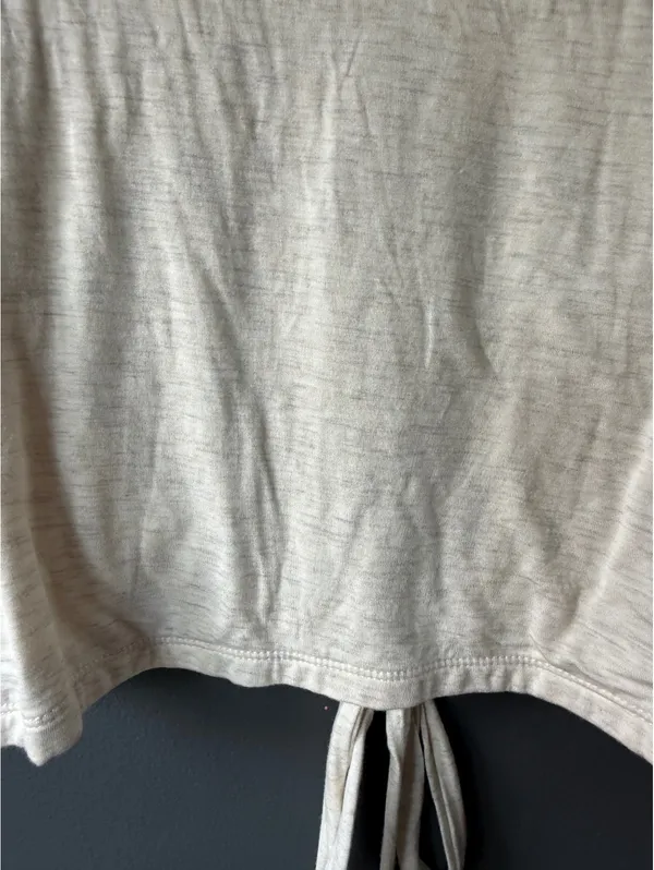 Aerie Cream Crop Top with Cut Out Back Tie Detail - Image 6