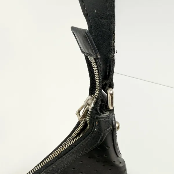 Gucci Reins Vintage Interlocking GG Perforated Leather Black Hobo Bag Purse - Image 15