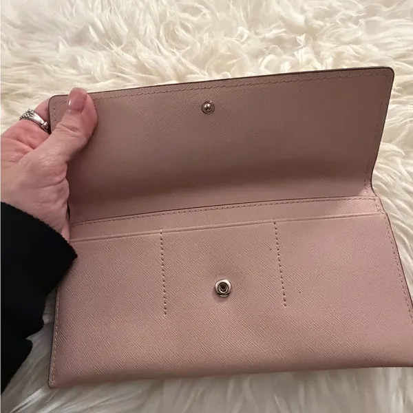 Kate Spade Cameron Street Harling Tri-Fold Wallet light pink EUC - Image 6