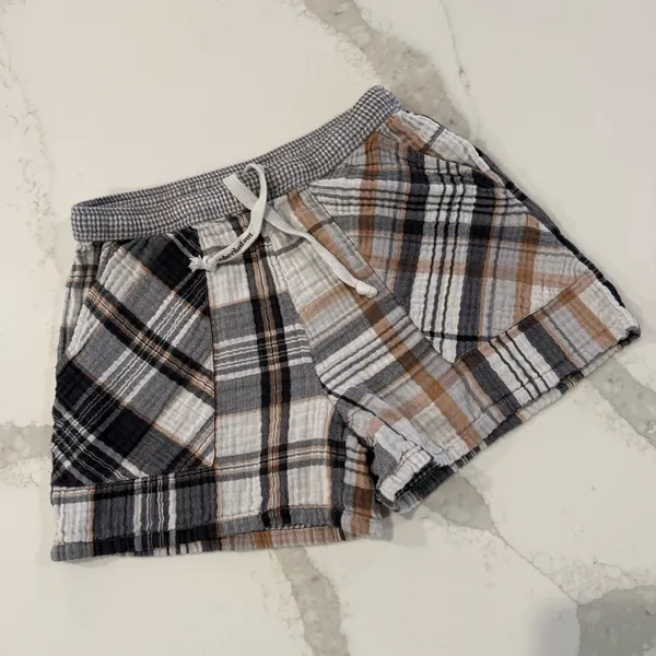 Aerie Soft Gauze Button Up Pajama Top & High Waisted Boxer Set Womens Small Gray - Image 7