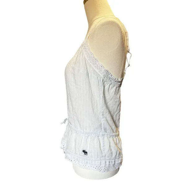 Abercrombie & Fitch Pale Aqua Blue Cami Top with Lace Trim Size M - Image 3