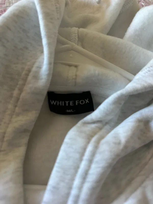 White fox hoodie Gray Size L - Image 2