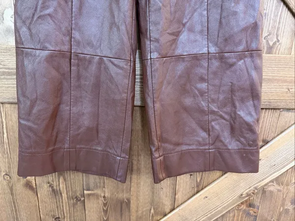 Jason Wu Collective Women’s Size 0 Brown Faux Leather High Rise Cropped Pants (9 - Image 3