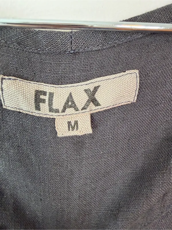 Flax V Pullover Linen Shirt Grey Medium - Image 2