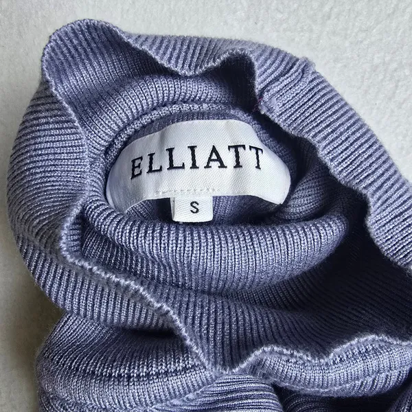 ELLIATT Victoria Knit Dress‎ Ribbed Turtleneck Midi Greay Womens Size S - Image 7