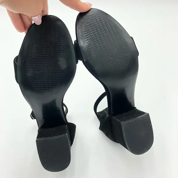Steve Madden Irenee Black Suede Ankle Strap Block Heel Size 10 - Image 11