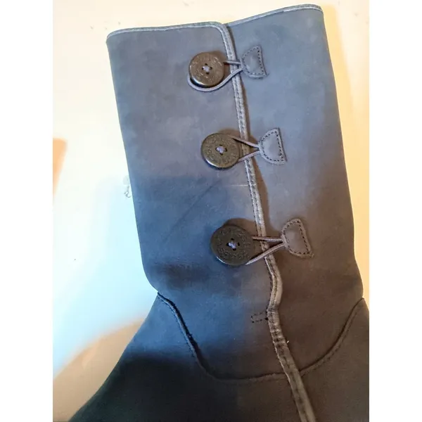 UGG Boots Womens 5 Blue Bailey Button‎ Triplet Tall Suede - Image 9