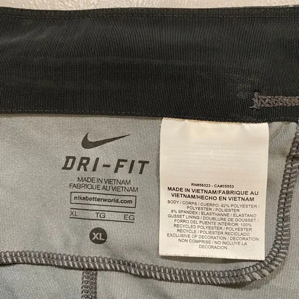 Nike Dri-Fit Men’s XL Compression Leggings Black Gray Patterned Tights - Image 3