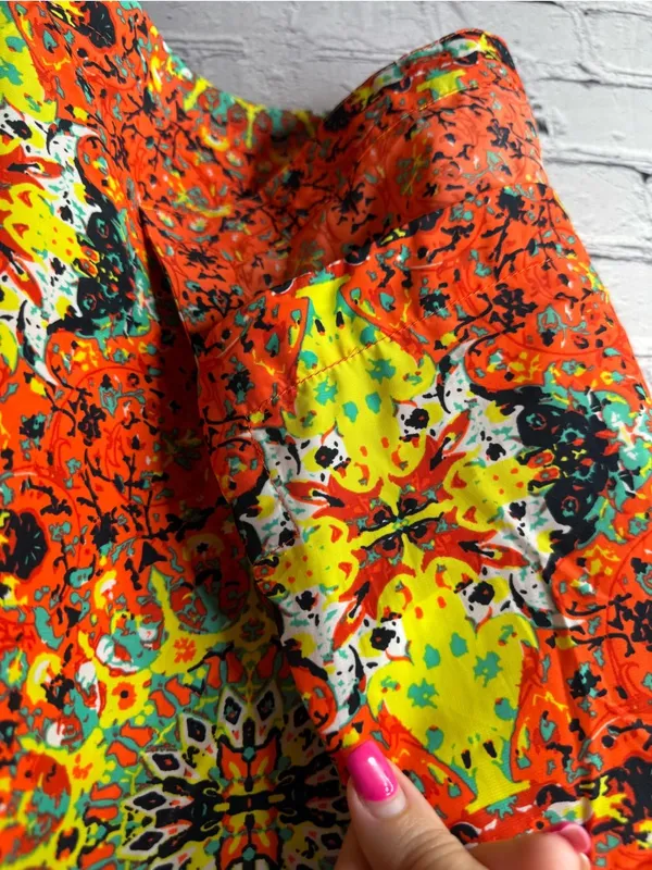 Kut from the cloth Vibrant Orange & Neon Printed Tunic Top medium - Image 10