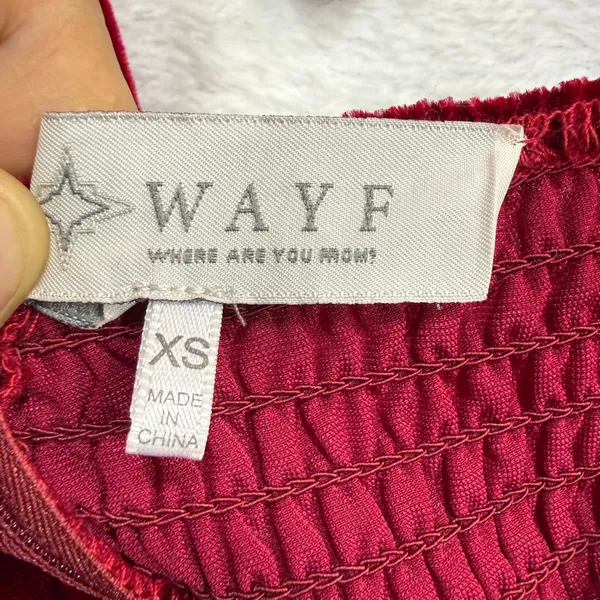 Wayf XS Velvet Puff Sleeve Mini Dress Red Bow Holiday‎ Party Romantic Valentines - Image 7