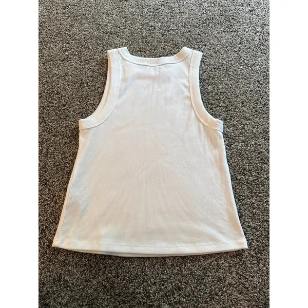 Old Navy Women's Snug White Ribbed Tank Top Size Small - Image 6
