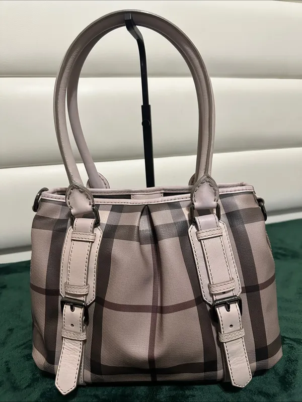 Burberry Northfield Convertible Tote Smoked Check Coated Canvas - Image 3