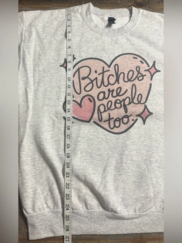 Gildan Light Gray Crewneck Sweatshirt with Pink Heart Script - Image 7