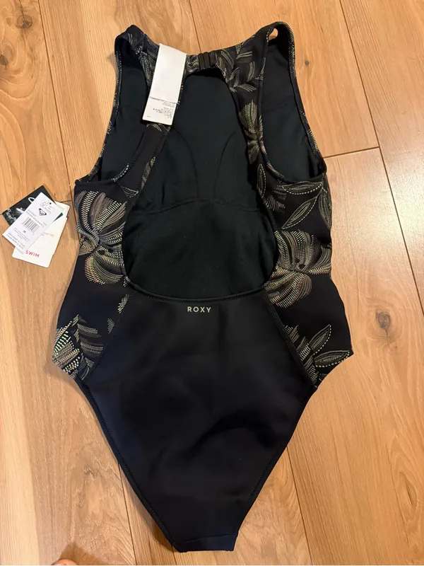 NEW Roxy Pro Wave One Piece Swimsuit Anthracite The Palms Wetsuit Black Medium - Image 5