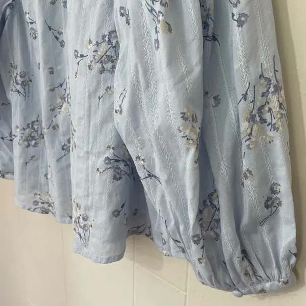 A.n.a. NWT Floral Puff Sleeve Blouse Top Romantic Blue Lavender Prairie ~ Size S - Image 10