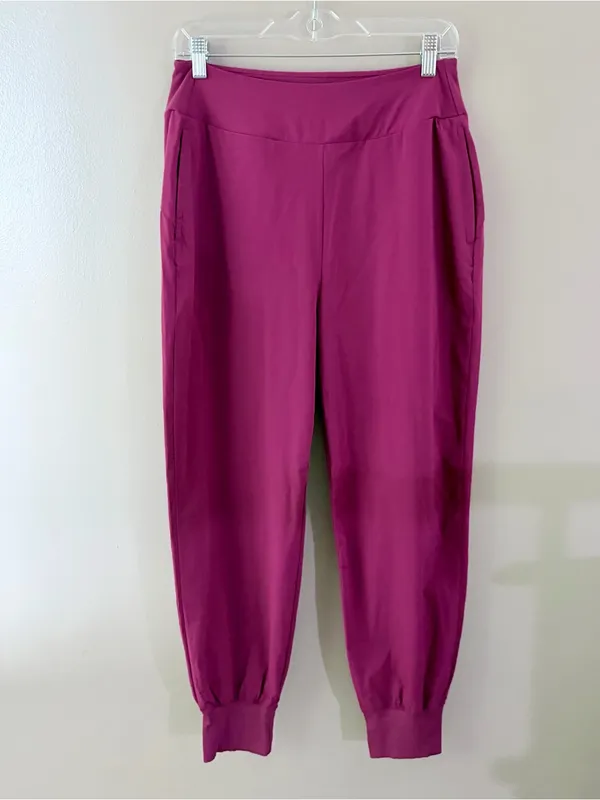 Nike Dri-FIT Bliss Mid Rise 7/8 Joggers Pink Magenta Womens Athletic Pants Med - Image 2