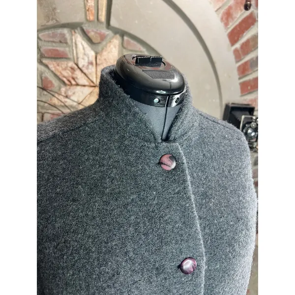 Norm Thompson coat wool patch pockets gray Size L - Image 3