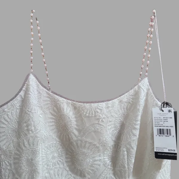 NWT Adrianna Papell Embroidered Beaded-Strap Sheath Dress‎ Sz 8 - Image 7