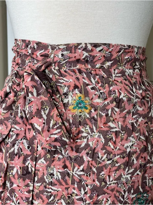 Bohemian Silk Wrap Skirt One Size Womens Floral Paisley Festival Summer Boho - Image 7