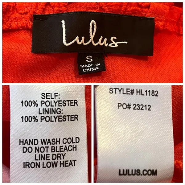Lulus Mini Dress Lace Crochet Bodycon Spaghetti Strap Coral Women’s Size Small - Image 13