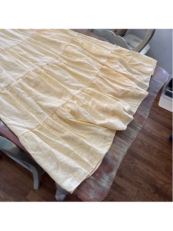 English Factory Butter Yellow Tiered Ruffle Sleeve Maxi Dress Size Large - Image 4